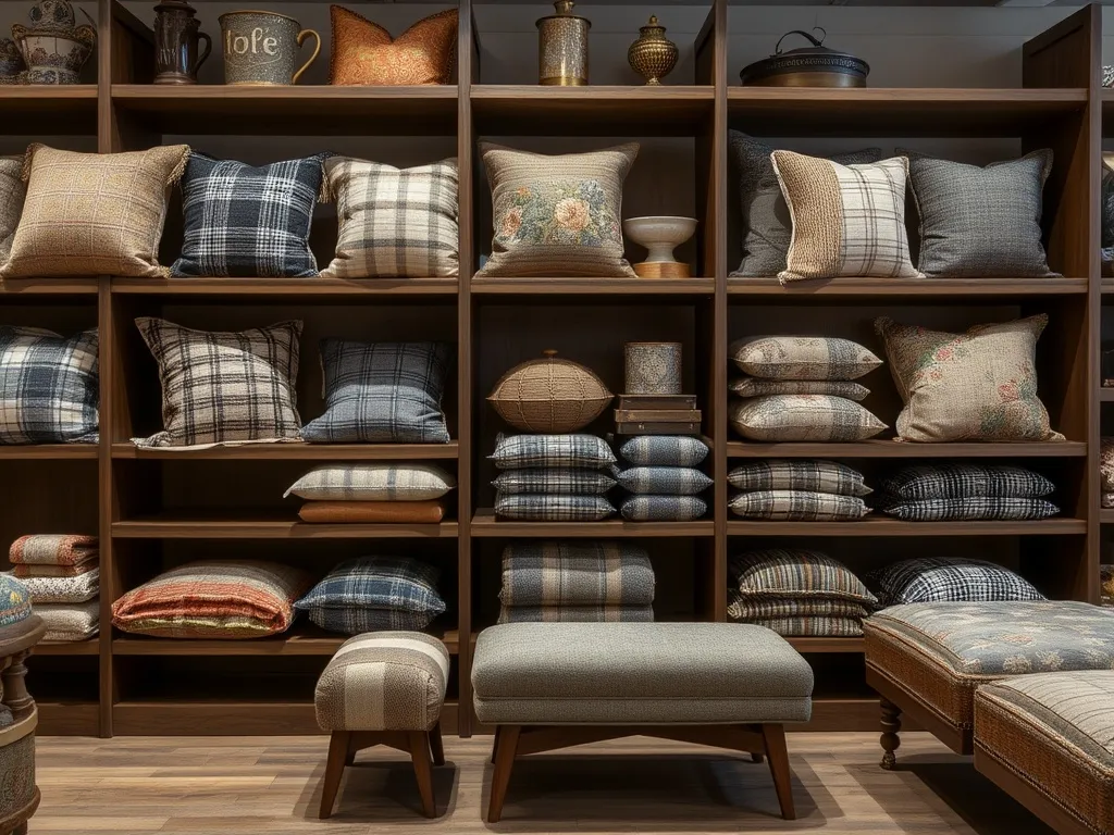 Hand stitching detail on tweed accessory