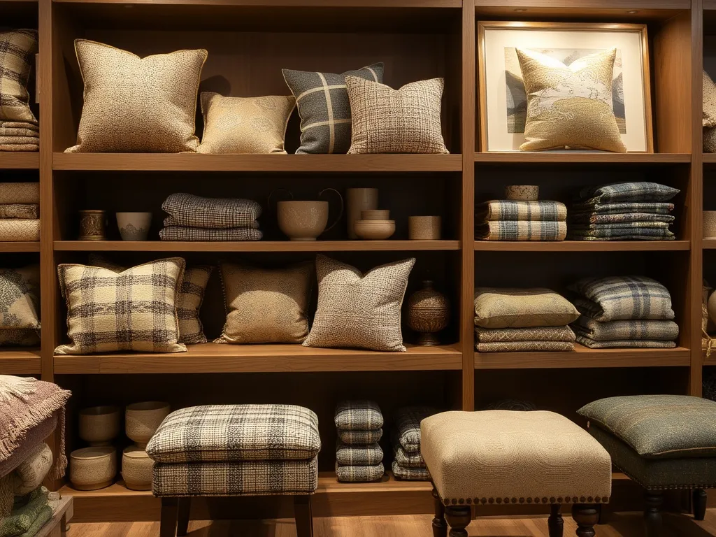 Woven fabric swatch in moss and gold