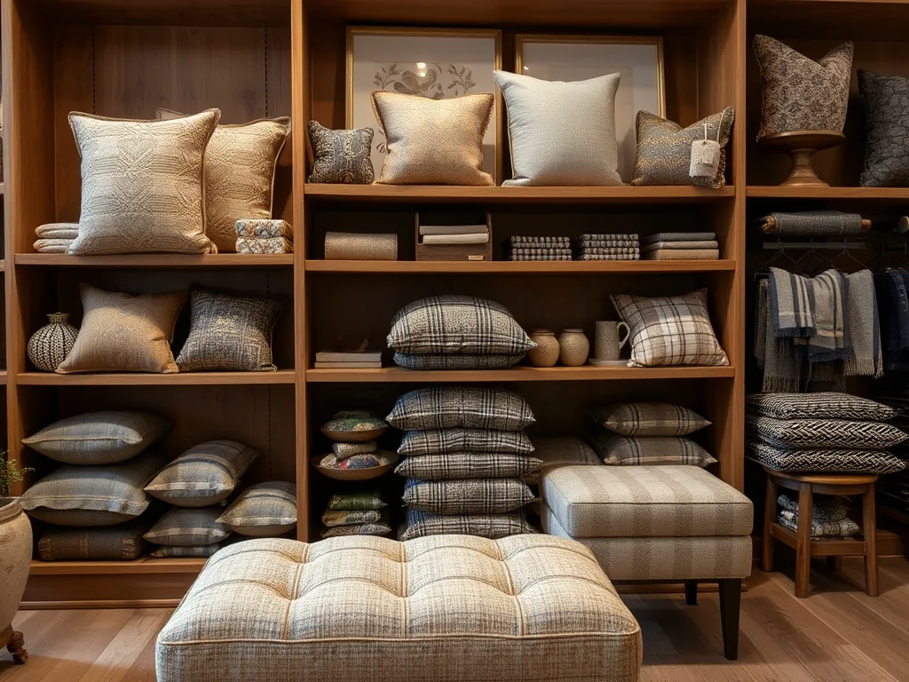 Same space with tweed cushions and throw