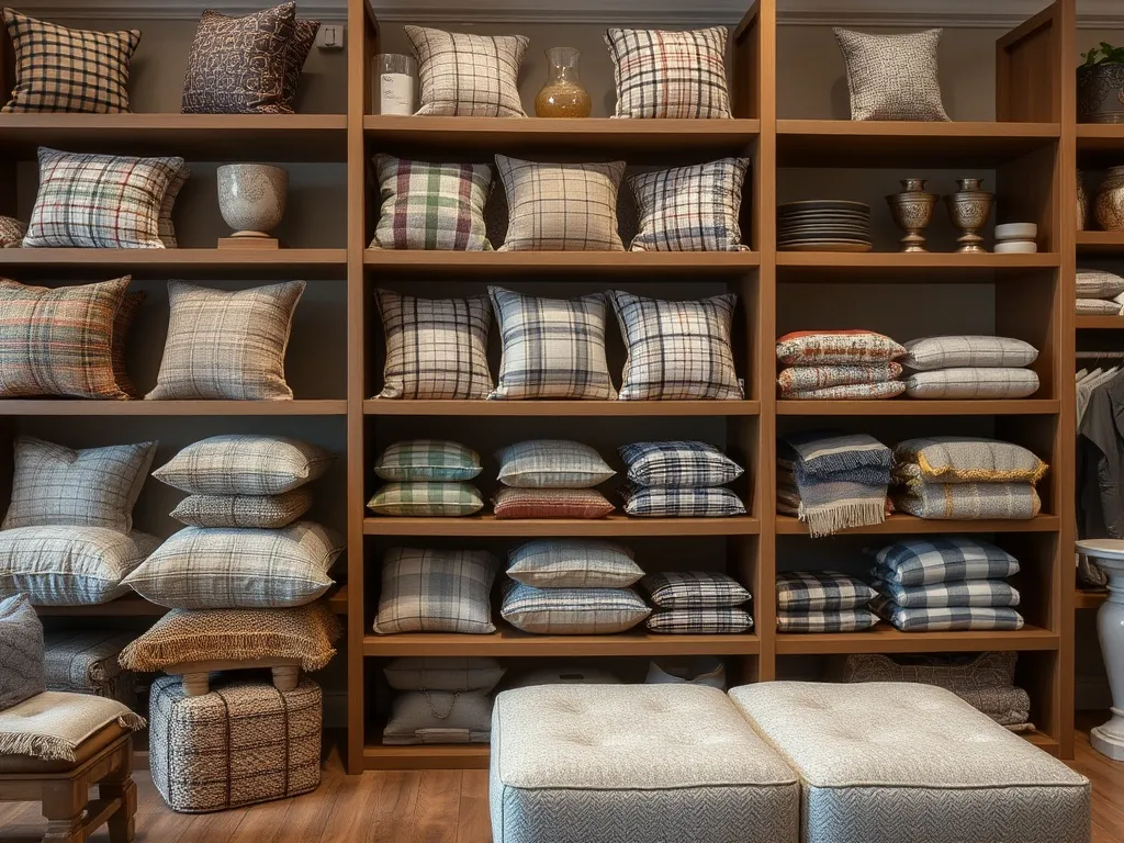 Moss green tweed cushion cover with natural weave